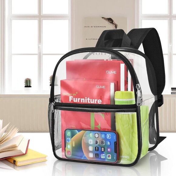 Clear Backpack Stadium Approved 12×12×6 with Reinforced and Wider Shoulder Strap - Picture 7 of 7